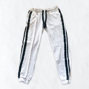 Cotton On White Sweatpants / Joggers with Black Stripe